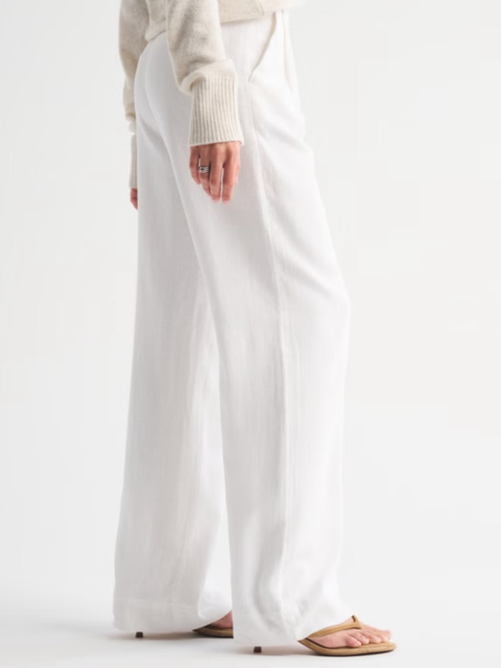 Abercrombie and Fitch Wide-Leg Linen Blend Pants